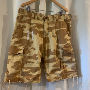 Akoo Shorts Mens 40‎ Camouflage Shorts Cotton Mid Rise Shorts Casual Cargo